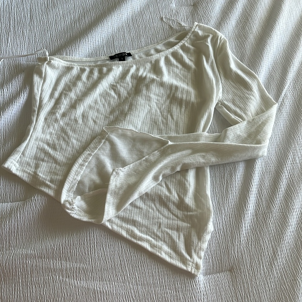 White off the shoulder top- one sleeve top